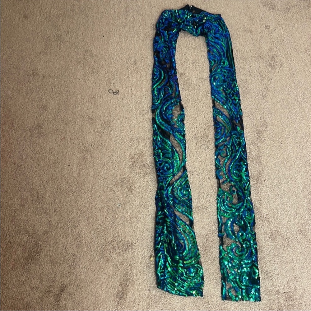 Chaps, Green Sequin, Size Small - image 4